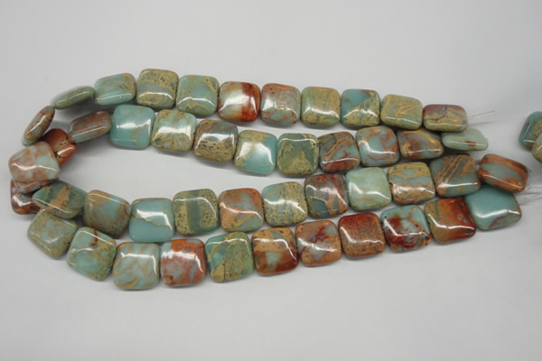 CNS106 15.5 inches 18*18mm square natural serpentine jasper beads