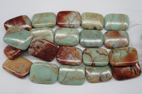 CNS115 15.5 inches 30*40mm rectangle natural serpentine jasper beads
