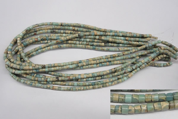 CNS135 15.5 inches 3.5*4mm heishi natural serpentine jasper beads