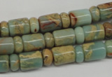 CNS136 5*8mm rondelle & 8*12mm tube natural serpentine jasper beads