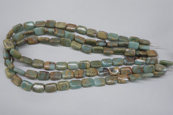 CNS145 15.5 inches 10*14mm rectangle natural serpentine jasper beads