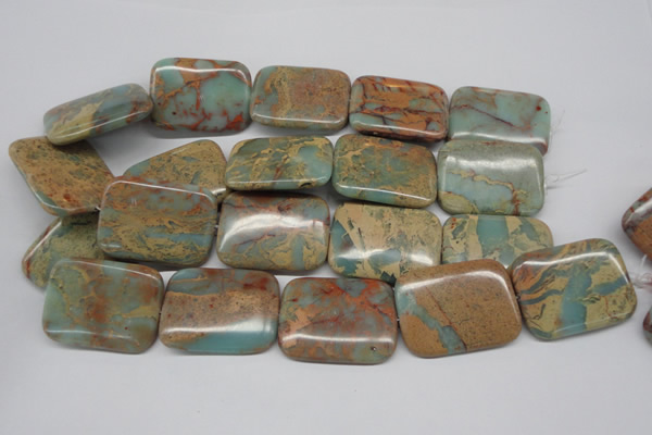 CNS152 15.5 inches 30*40mm rectangle natural serpentine jasper beads