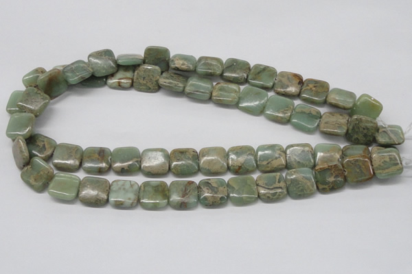 CNS16 16 inches 14*14mm square natural serpentine jasper beads