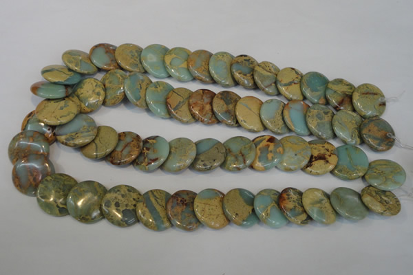 CNS192 15.5 inches 20mm flat round natural serpentine jasper beads
