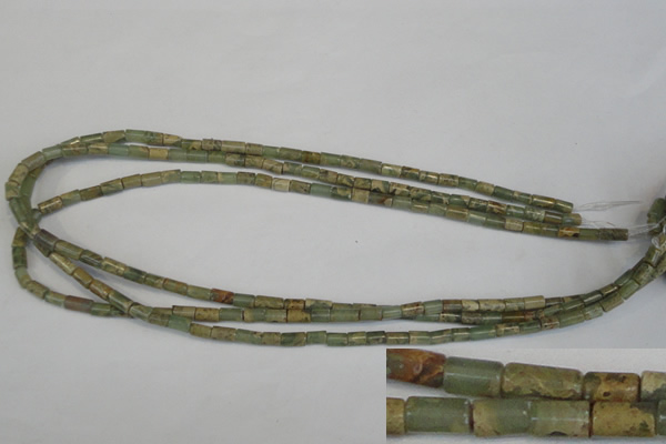 CNS206 15.5 inches 4*6mm tube natural serpentine jasper beads