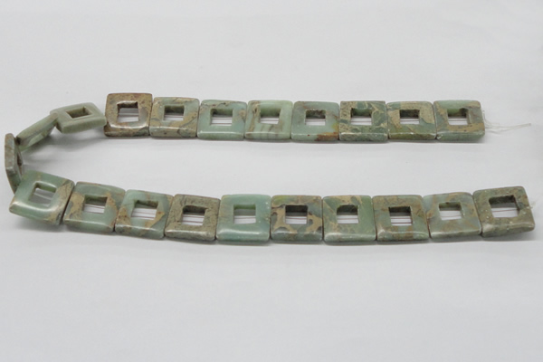 CNS21 16 inches 20*20mm square natural serpentine jasper beads