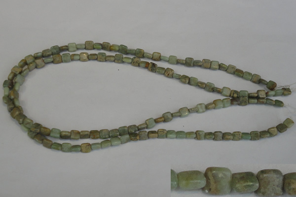 CNS212 15.5 inches 6*6mm square natural serpentine jasper beads