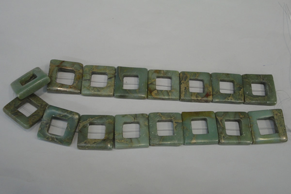 CNS224 15.5 inches 25*25mm diamond donut natural serpentine jasper beads