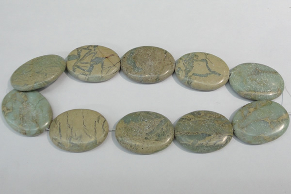 CNS246 15.5 inches 30*40mm oval natural serpentine jasper beads
