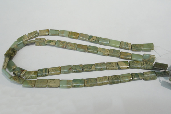 CNS260 15.5 inches 10*14mm flat tube natural serpentine jasper beads