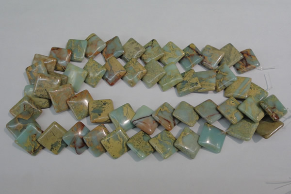 CNS265 15.5 inches 18*18mm diamond natural serpentine jasper beads