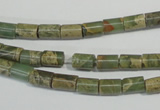 CNS274 15.5 inches 5*7mm tube natural serpentine jasper beads