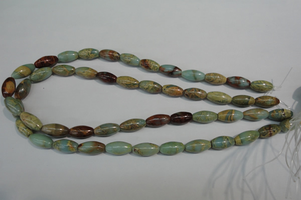 CNS277 15.5 inches 8*16mm rice natural serpentine jasper beads