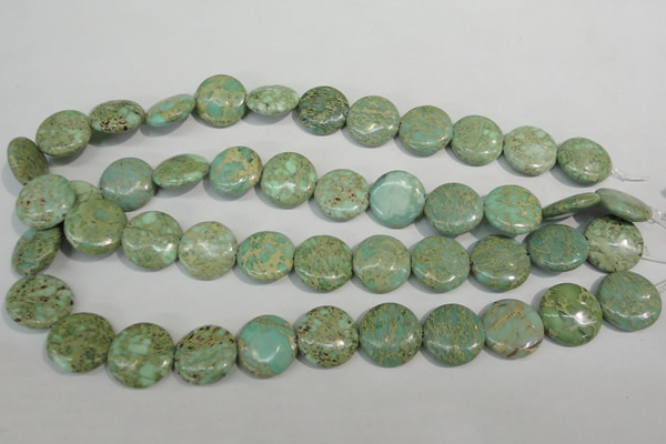 CNS284 15.5 inches 18mm flat round natural serpentine jasper beads