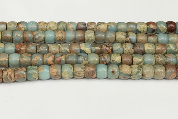 CNS307 15.5 inches 8*10mm rondelle serpentine jasper beads