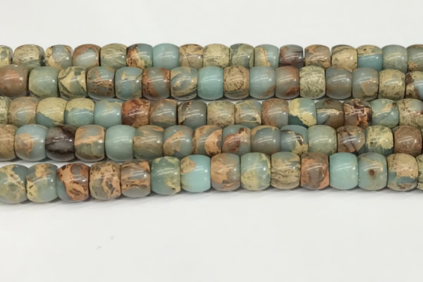 CNS308 15.5 inches 10*12mm rondelle serpentine jasper beads