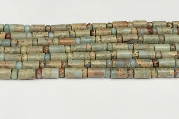 CNS316 4*6mm rondelle & 6*10mm tube serpentine jasper beads