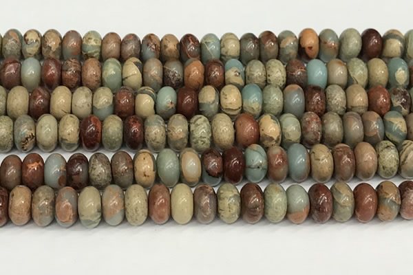 CNS326 15.5 inches 6*10mm rondelle serpentine jasper beads