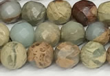CNS341 15.5 inches 6mm faceted round serpentine jasper beads