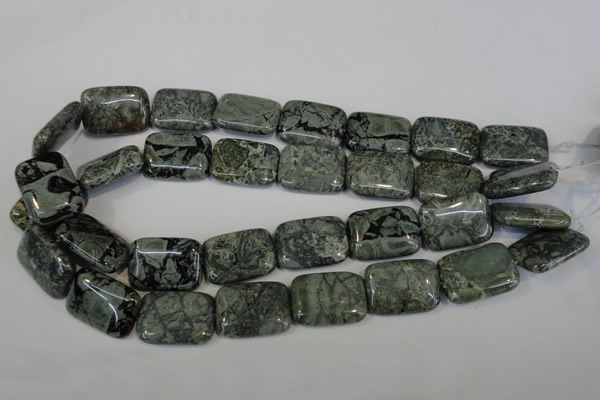 CNS438 15.5 inches 18*25mm rectangle natural serpentine jasper beads