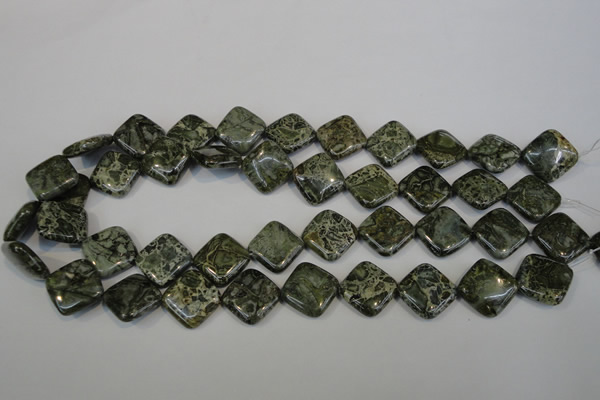 CNS530 15.5 inches 16*16mm diamond natural serpentine jasper beads