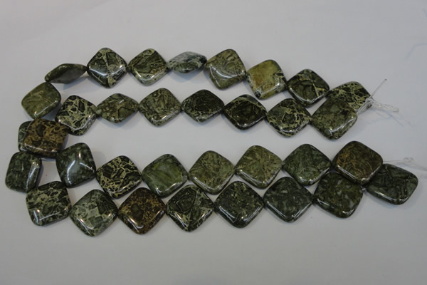 CNS532 15.5 inches 20*20mm diamond natural serpentine jasper beads