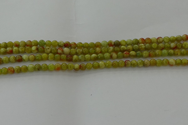 CNS600 15.5 inches 4mm round green dragon serpentine jasper beads