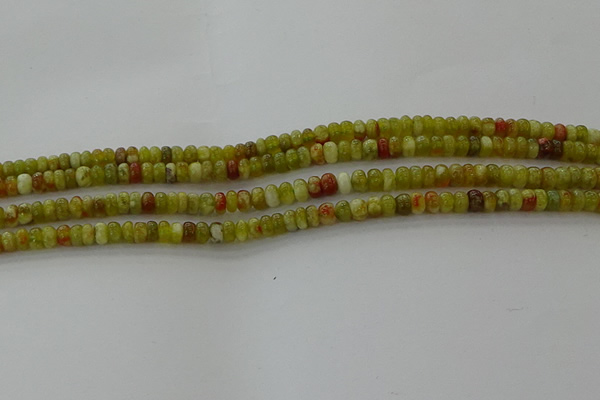 CNS609 15.5 inches 2.5*4mm rondelle green dragon serpentine jasper beads
