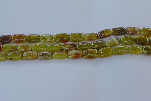 CNS670 15.5 inches 10*14mm rectangle green dragon serpentine jasper beads