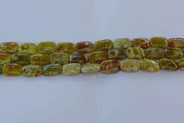 CNS671 15.5 inches 12*16mm rectangle green dragon serpentine jasper beads