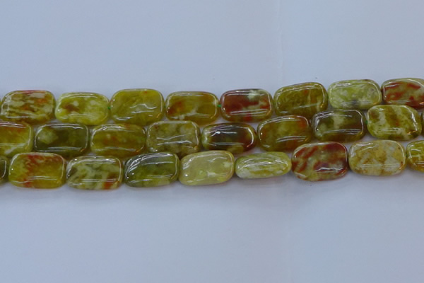 CNS673 15.5 inches 15*20mm rectangle green dragon serpentine jasper beads