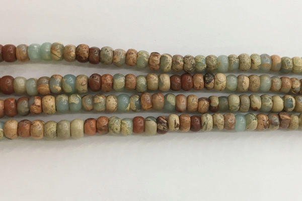 CNS713 15.5 inches 4*6mm rondelle serpentine jasper beads wholesale