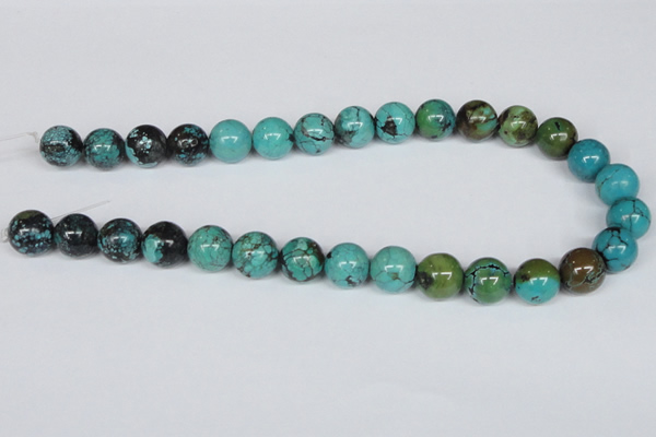 CNT06 16 inches 14mm round natural turquoise beads wholesale