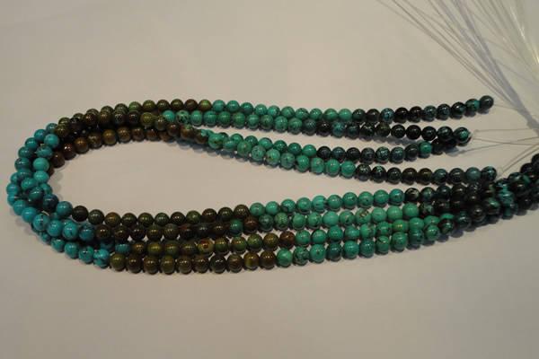 CNT102 15.5 inches 5.5mm - 6mm round natural turquoise beads wholesale