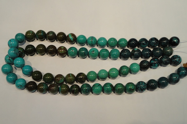CNT107 15.5 inches 12mm round natural turquoise beads wholesale
