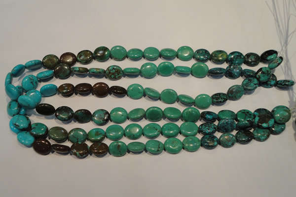 CNT120 15.5 inches 10*12mm oval natural turquoise beads wholesale