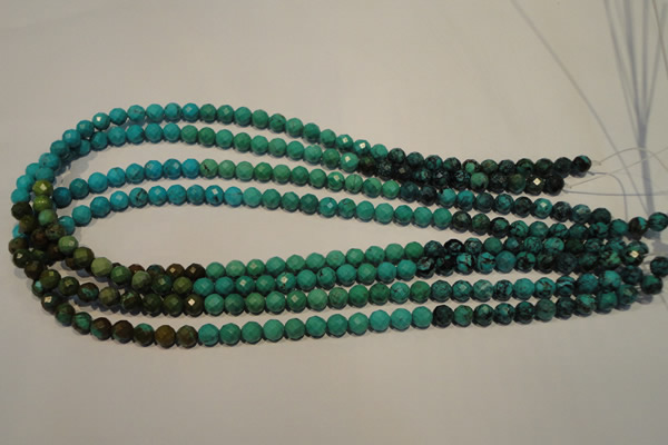 CNT130 15.5 inches 6mm faceted round natural turquoise beads