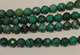 CNT140 15.5 inches 5.5mm - 6mm faceted round natural turquoise beads