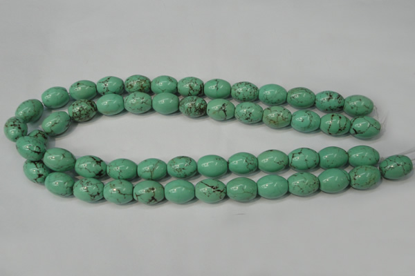 CNT370 15.5 inches 12*16mm rice turquoise beads wholesale