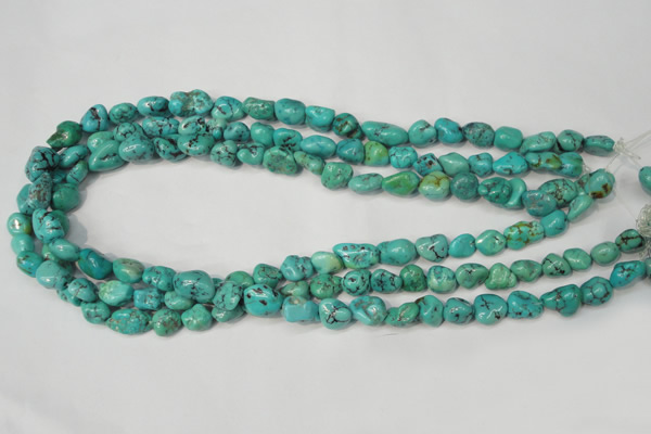 CNT380 15.5 inches 8*12mm nuggets natural turquoise beads