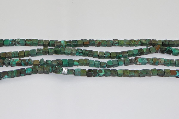 CNT400 15.5 inches 4*4mm cube turquoise beads wholesale