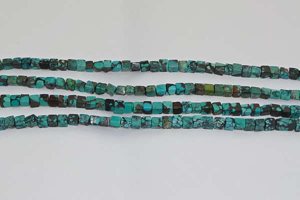 CNT401 15.5 inches 4*4mm cube turquoise beads wholesale