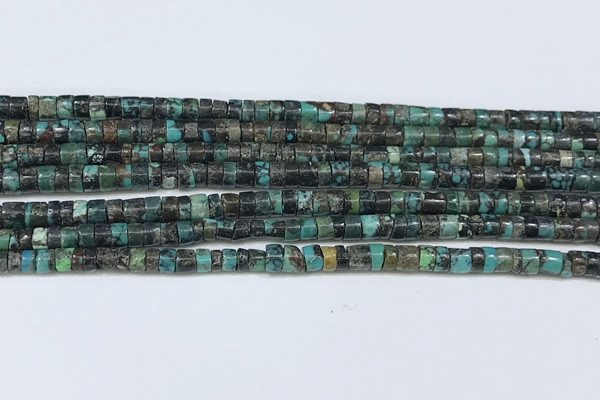 CNT526 15.5 inches 3.5mm - 4mm heishi turquoise gemstone beads