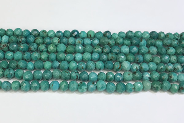 CNT533 15.5 inches 6mm faceted round turquoise gemstone beads