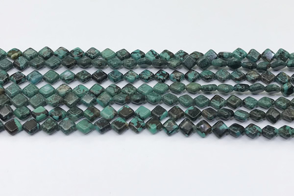 CNT551 15.5 inches 6mm diamond turquoise gemstone beads