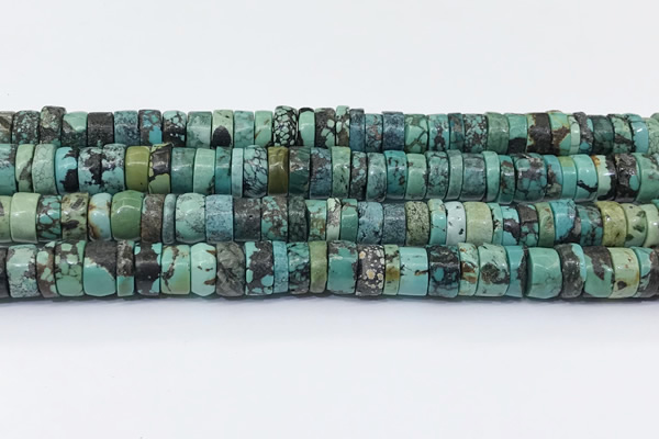 CNT567 15.5 inches 9mm - 10mm heishi turquoise gemstone beads