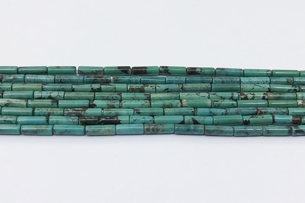 CNT569 15.5 inches 4*13mm tube turquoise gemstone beads