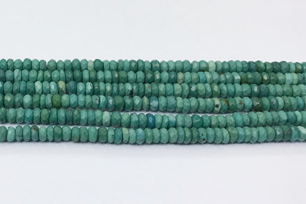CNT575 15.5 inches 3*6mm - 4*6mm faceted rondelle turquoise gemstone beads
