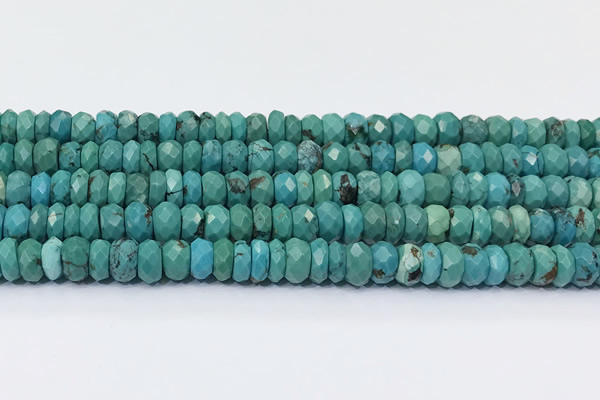 CNT576 15.5 inches 4*9mm - 6*10mm faceted rondelle turquoise gemstone beads