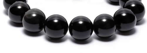 COB06 16 inches 16mm round black obsidian gemstone beads wholesale